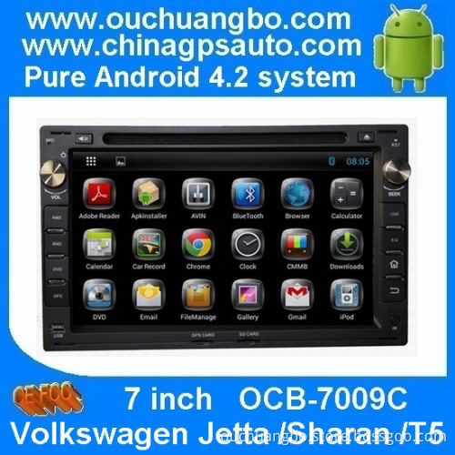Ouchuangbo 7 Inch Android 4.2 In Stock Dual Core DVD Player For Volkswagen Jetta /Sharan /T5 with A9 1.6GHz Rockchip 3066 Ram
